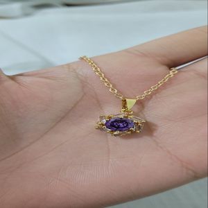 گردنبندگل باگتی سنگ بنفش کد 14373
