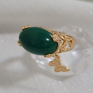 انگشتر سنگ عقیق سبز کد 14641