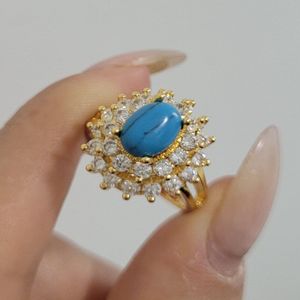 انگشتر خاویاری سنگ فیروزه کد 25823
