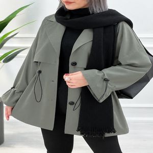 بارونی ضدآب سبز آستین گتر زنانه