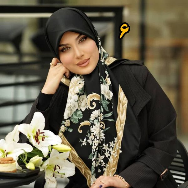 روسری مجلسی ابریشم توییل کجراه