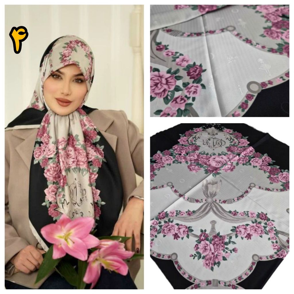 فروش اینترنتی روسری ابریشم ژاکارد درجه یک مجلسی