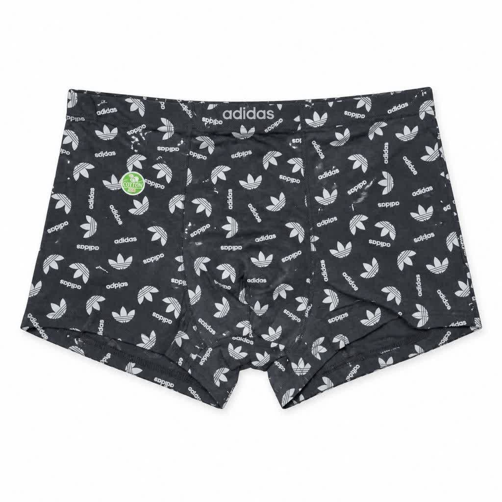 خرید انلاین شورت پادار مردانه نخ پنبه اعلا طرح آدیداس Adidas رنگ خاکستری