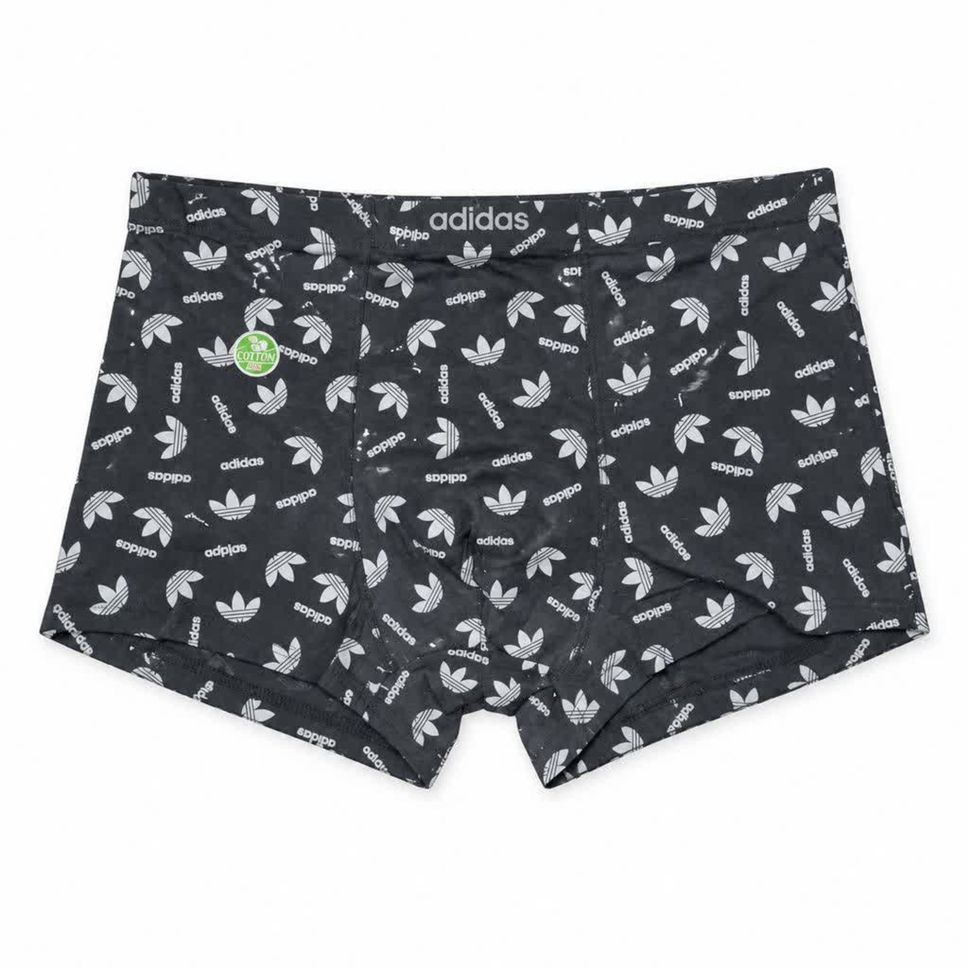 خرید انلاین شورت پادار مردانه نخ پنبه اعلا طرح آدیداس Adidas رنگ خاکستری