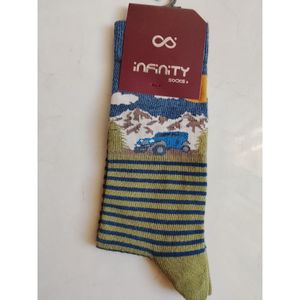 قیمت ارزان جوراب ساق دار مردانه اینفینیتی Infinity طرح جیپ آفرود و کوهستان نخ پنبه اعلا