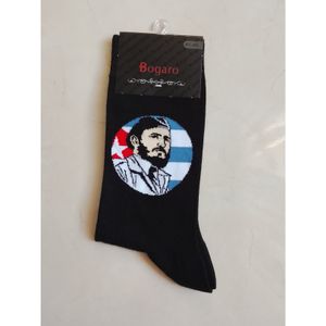 جوراب ساق دار مردانه بوگارو Bogaro طرح فیدل کاسترو و پرچم کوبا نخ پنبه اعلا