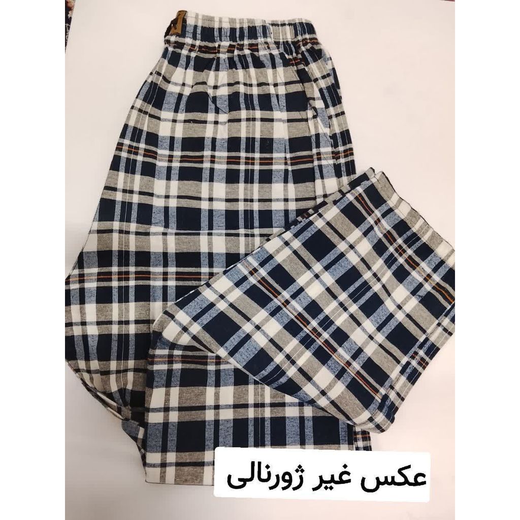 خرید آنلاین شلوار راحتی مردانه طرح چهارخانه یاشیل پنبه براش طرح 2