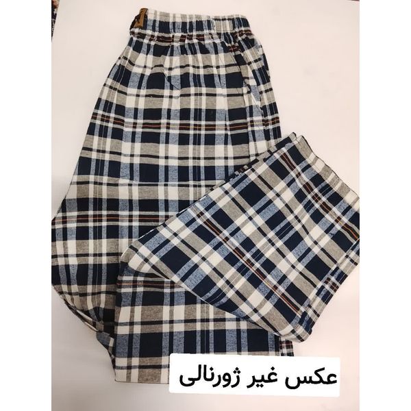 شلوار راحتی مردانه طرح چهارخانه یاشیل پنبه براش طرح 2