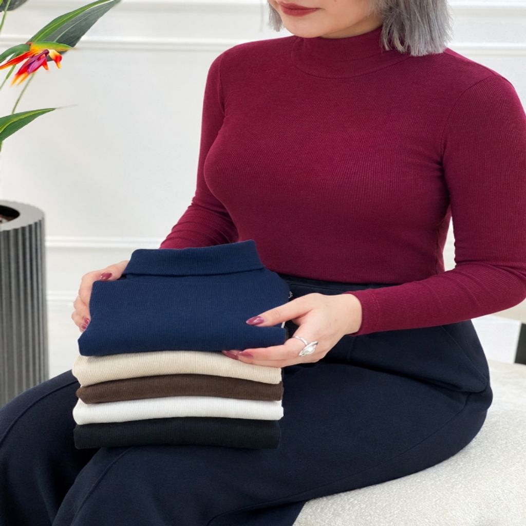 خرید اینترنتی قیمت بادی یقه اسکی آستین بلند زنانه نیلسو
