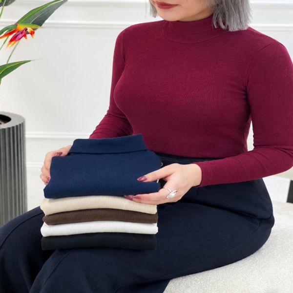 بادی یقه اسکی آستین بلند زنانه نیلسو
