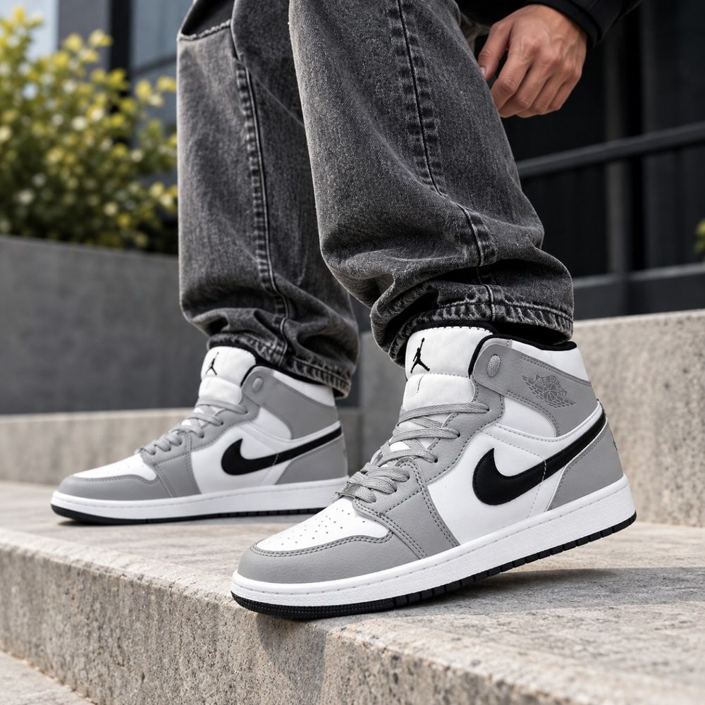 خرید انلاین کتانی نایک جردن وان ساقدار سفید طوسی Nike Jordan one