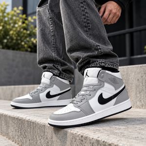 کتانی نایک جردن وان ساقدار طوسی سفید Nike Jordan one