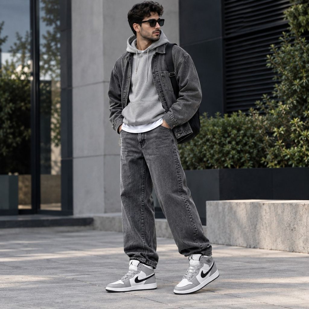 خرید انلاین کتانی نایک جردن وان ساقدار سفید طوسی Nike Jordan one
