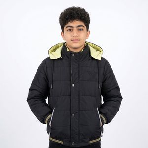 خرید اینترنتی قیمت کاپشن پسرانه مشکی LV کد 11930