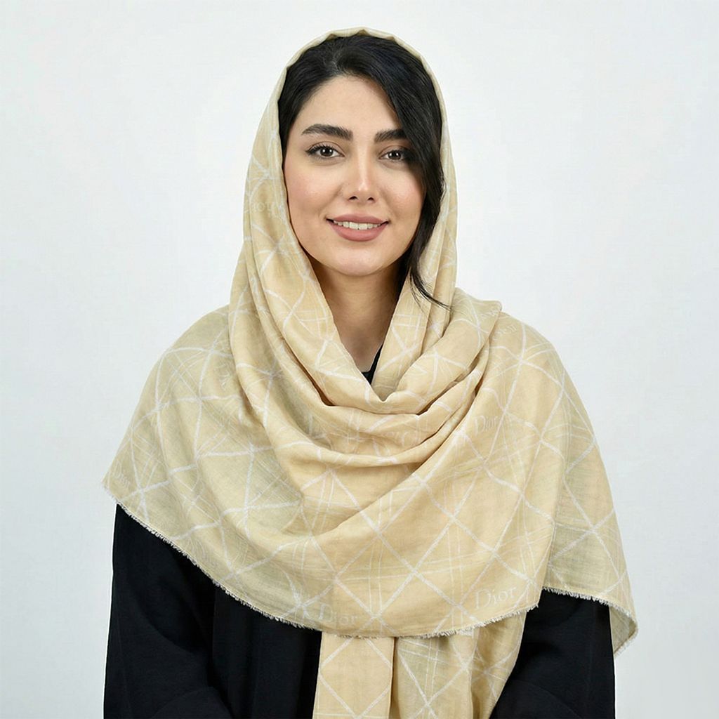 خرید اینترنتی قیمت شال زنانه کرم DIOR کد 10075
