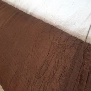 پارچه پرده ای ترگالت چروک عرض سه متر رنگ قهوهای