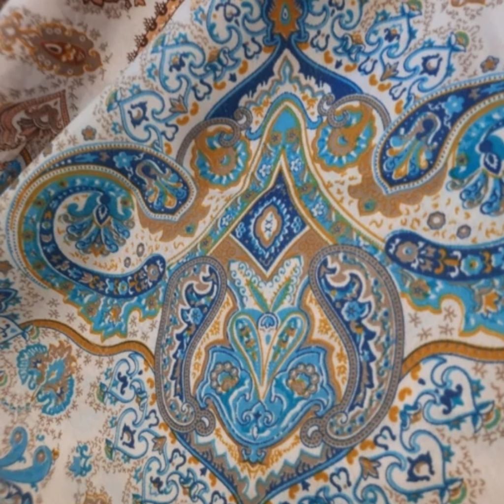 قیمت پارچه ملحفه ای عرض دو متر مدل گل طوبی رنگ قهوهای