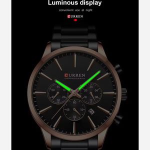 خرید آنلاین ساعت مچی مردانه کارن curren مدل 8435 کرنوگراف مشکی رزگلد