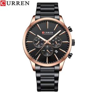 قیمت ساعت مچی مردانه کارن curren مدل 8435 کرنوگراف مشکی رزگلد