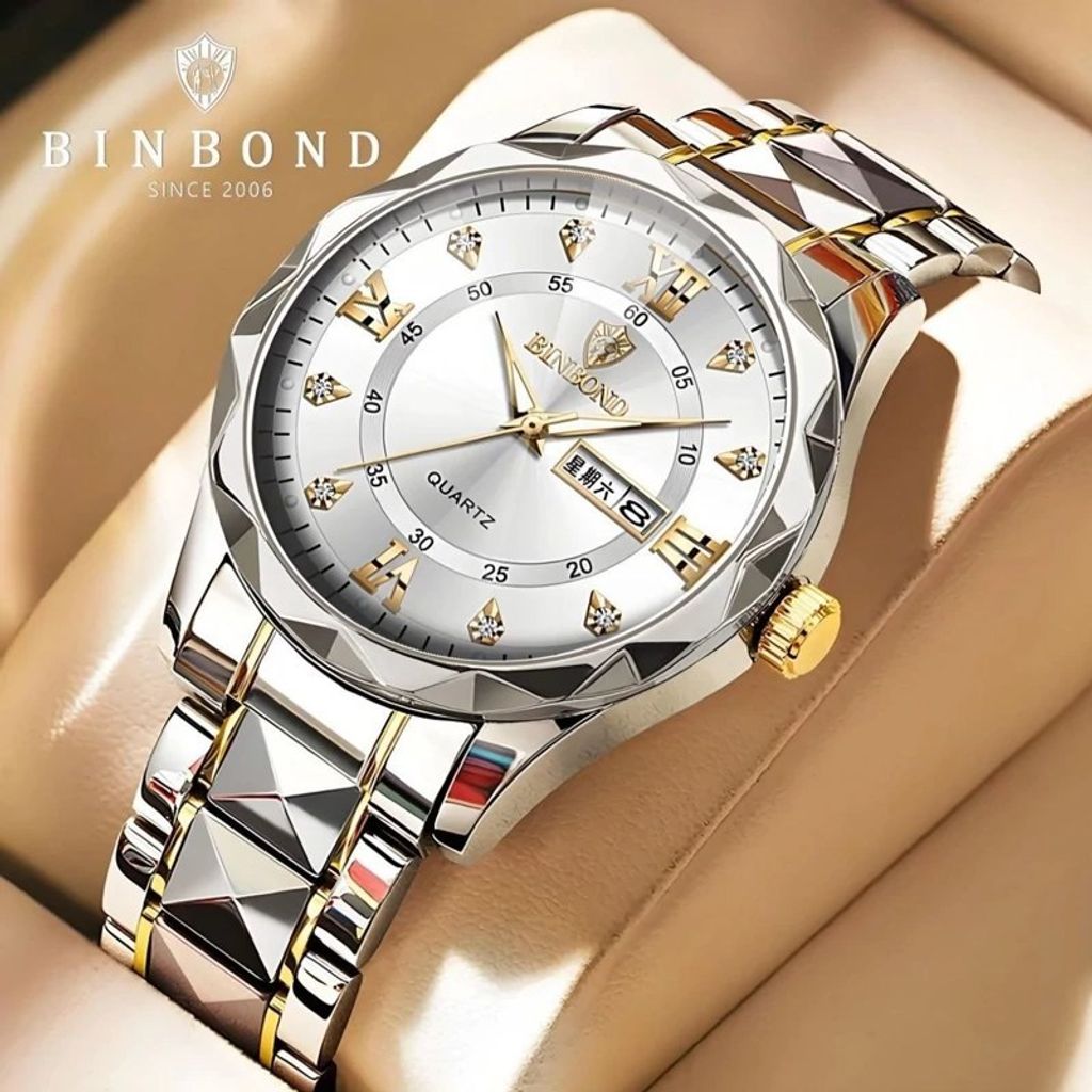 فروش اینترنتی ساعت مچی مردانه زنانه بین باند binbond بینبند اورجینال دو تقویم سفید