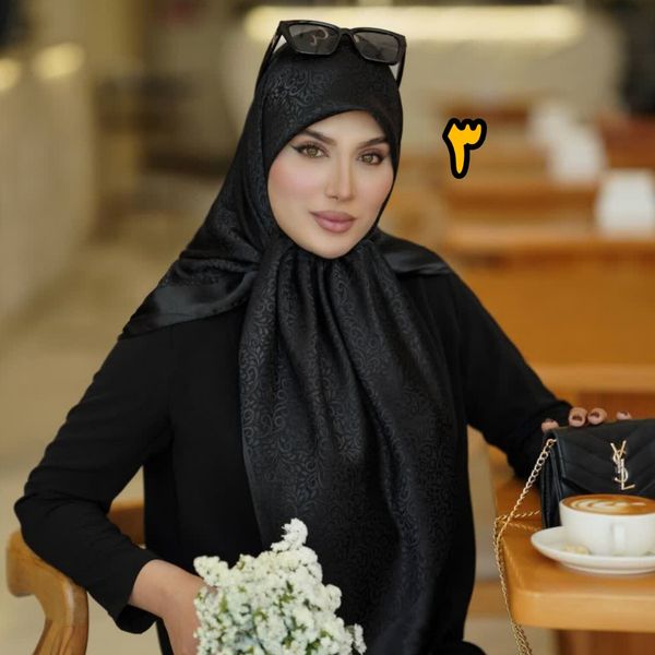 روسری مشکی ابریشم دورو ترک