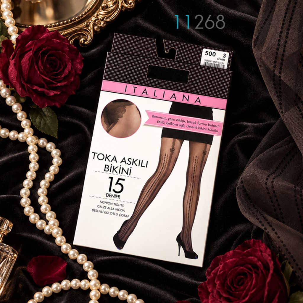 خرید اینترنتی قیمت جوراب شلواری فانتزی ایتالیانا مدل Toka Askılı Bikini