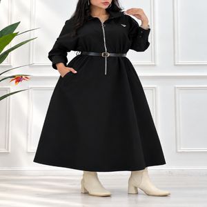مانتو بلند کتان مشکی زیپ دار زنانه
