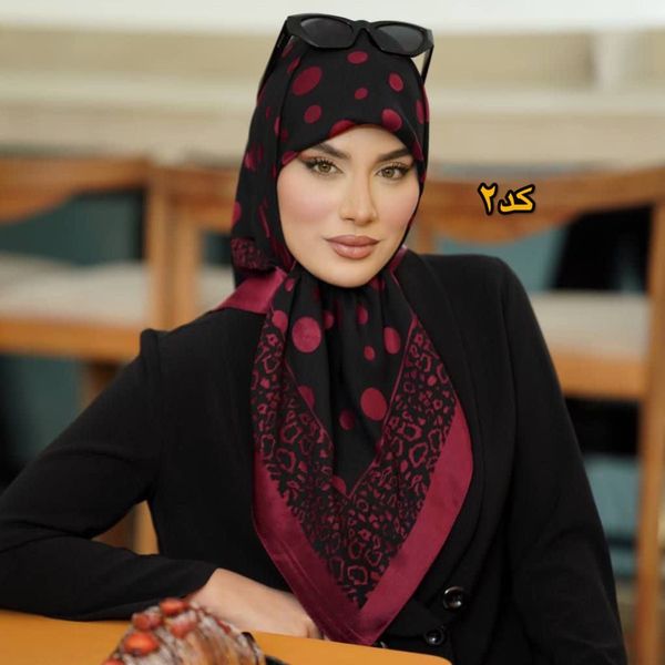 روسری ابریشم خالخالی دووره