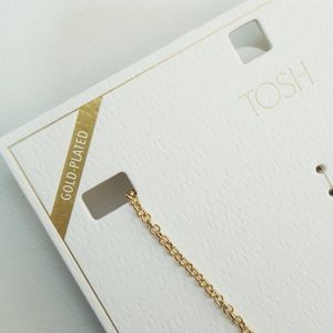 گردنبند آبکاری طلا آویز دار برند TOSH آلمان ، کار بسیار زیبا ، نگین دار