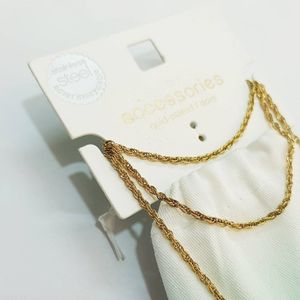 فروش اینترنتی گردنبند زنجیر استیل با آبکاری طلا ، مناسب استفاده دایم روزانه