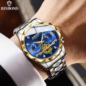 خرید آنلاین ساعت مردانه بین باند binbond کرنوگراف با مون استار صفحه سرمه ای