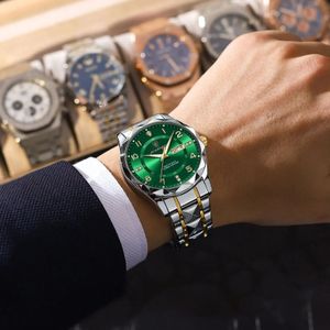 فروش اینترنتی ساعت مردانه پوداگار اصل poedagar مدل 858 بند الماسی صفحه سبز