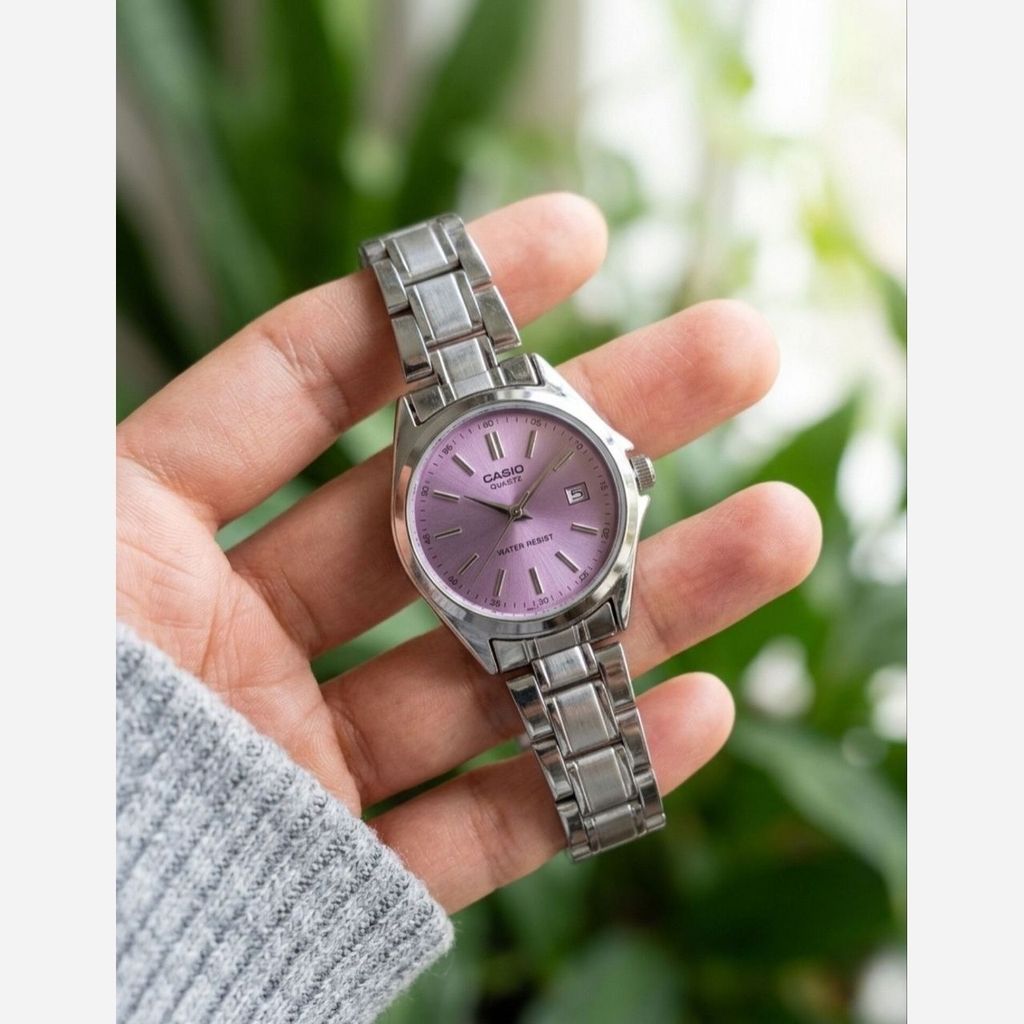 قیمت ساعت مچی زنانه دخترانه کاسیو casio کلاسیک صفحه بنفش