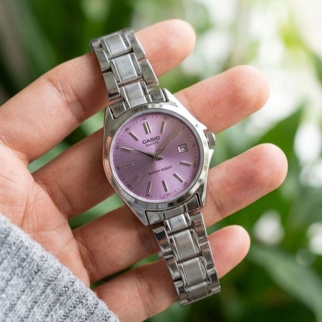 مشخصات ساعت مچی زنانه دخترانه کاسیو casio کلاسیک صفحه بنفش