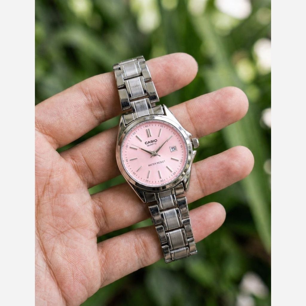 خرید انلاین ساعت مچی زنانه دخترانه کاسیو casio کلاسیک صفحه صورتی