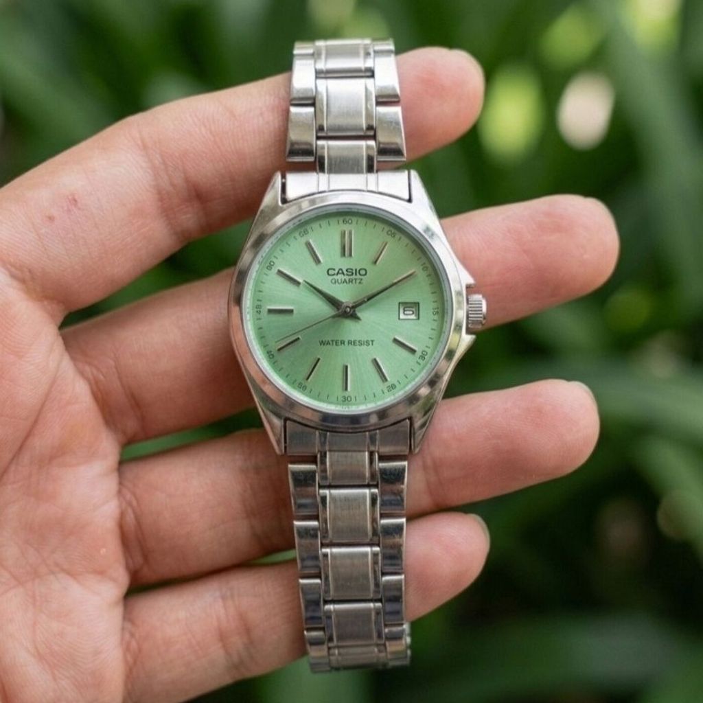 خرید اینترنتی ساعت مچی زنانه دخترانه کاسیو casio کلاسیک صفحه سبز