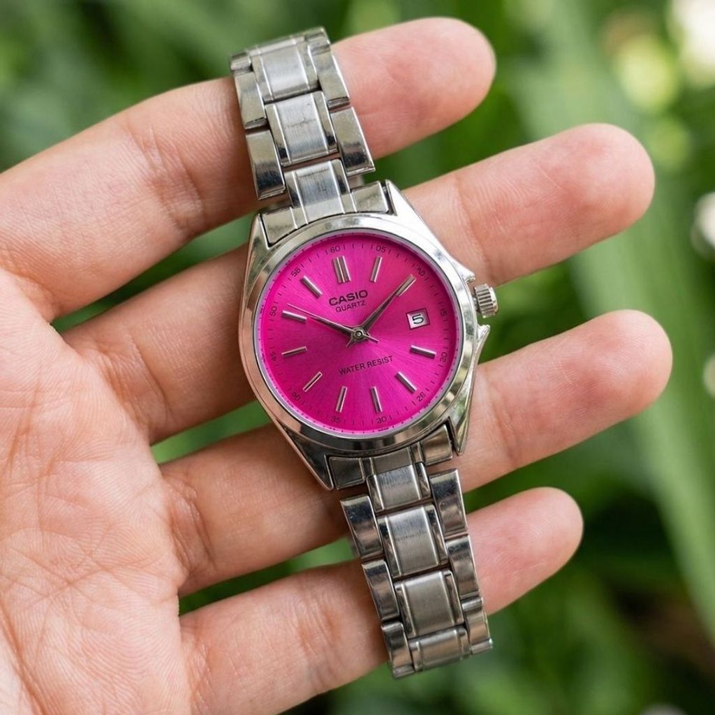 قیمت ساعت مچی زنانه دخترانه کاسیو casio کلاسیک صفحه سرخابی