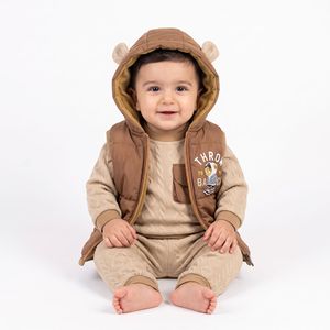 خرید اینترنتی قیمت ست پافر و بلوز شلوار پسرانه نسکافه ای کد 11888