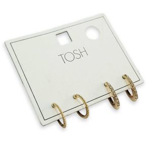 پک دو جفتی گوشواره طلایی نگین دار ، بسیار زیبا و حرفه ای از برند Tosh آلما