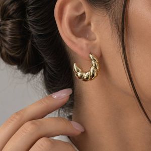 گوشواره حلقه‌ای بافت‌دار مدل Twisted Luxe
