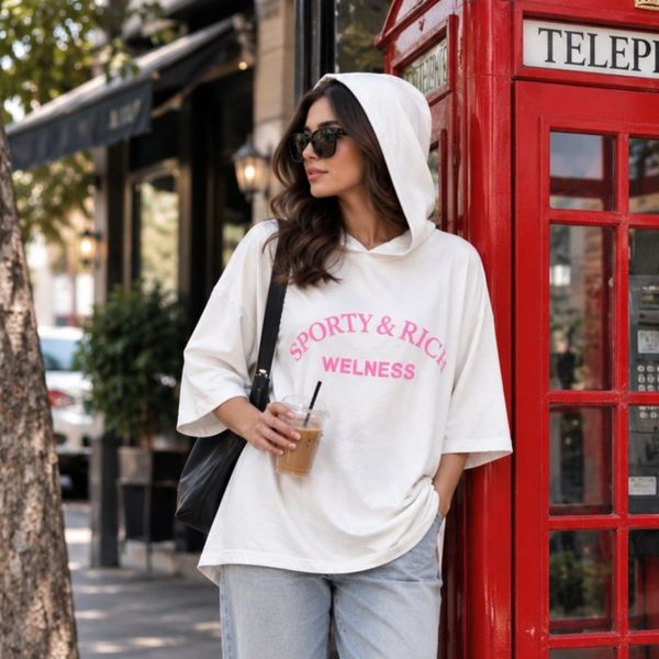 تیشرت کلاهدار باکسی