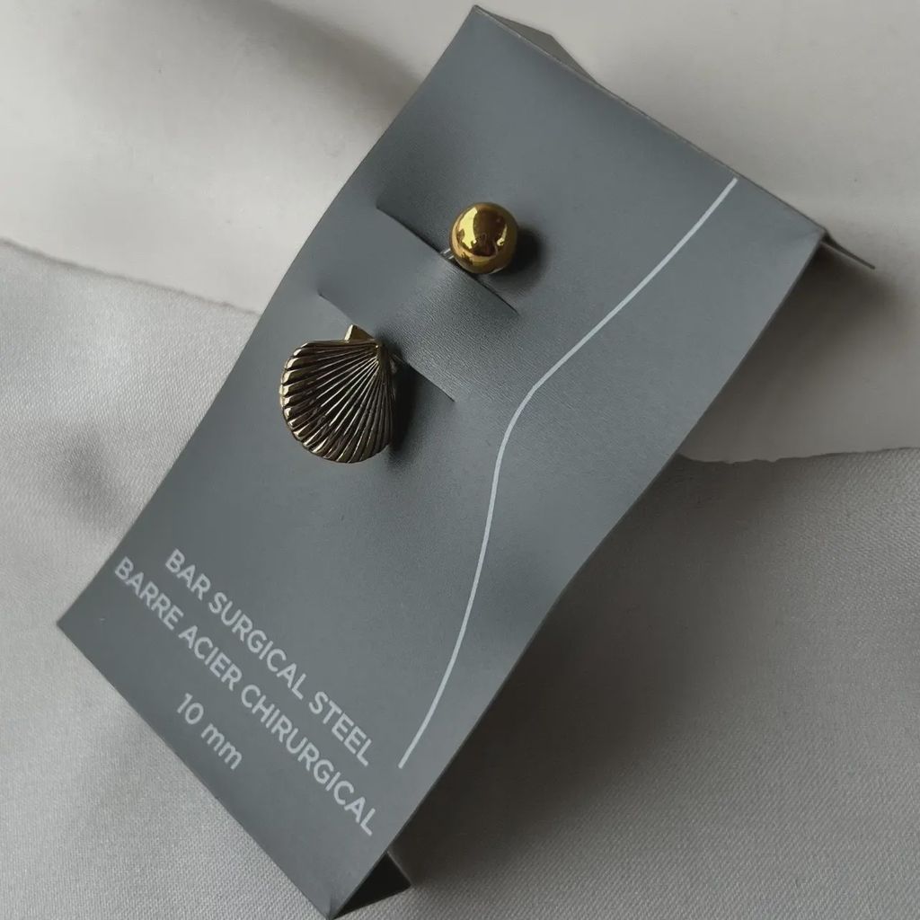 خرید اینترنتی قیمت پیرسینگ ناف استیل صدف جنس تیتانیوم رنگ ثابت 10mm