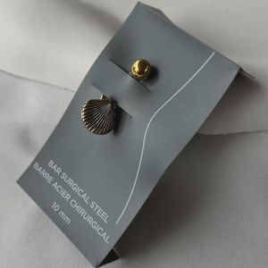 پیرسینگ ناف استیل صدف جنس تیتانیوم رنگ ثابت 10mm