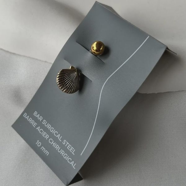 پیرسینگ ناف استیل صدف جنس تیتانیوم رنگ ثابت 10mm