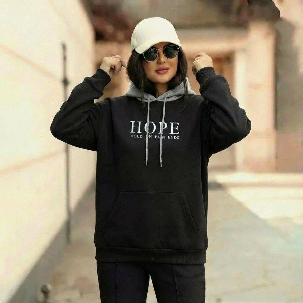 قیمت ارزان هودی زنانه طرح HOPE