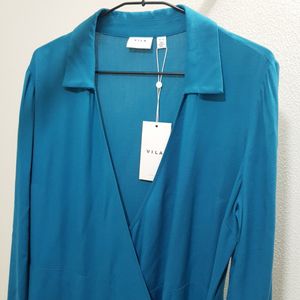 قیمت پیراهن زنانه کرپ Vila ویلا اورجینال مدل هفت چپ و راست Wrap Dress