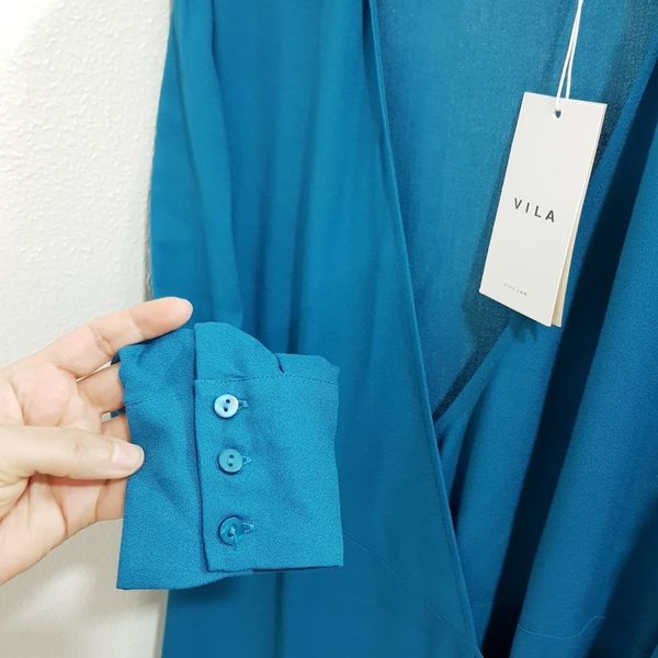 پیراهن زنانه کرپ Vila ویلا اورجینال مدل هفت چپ و راست Wrap Dress