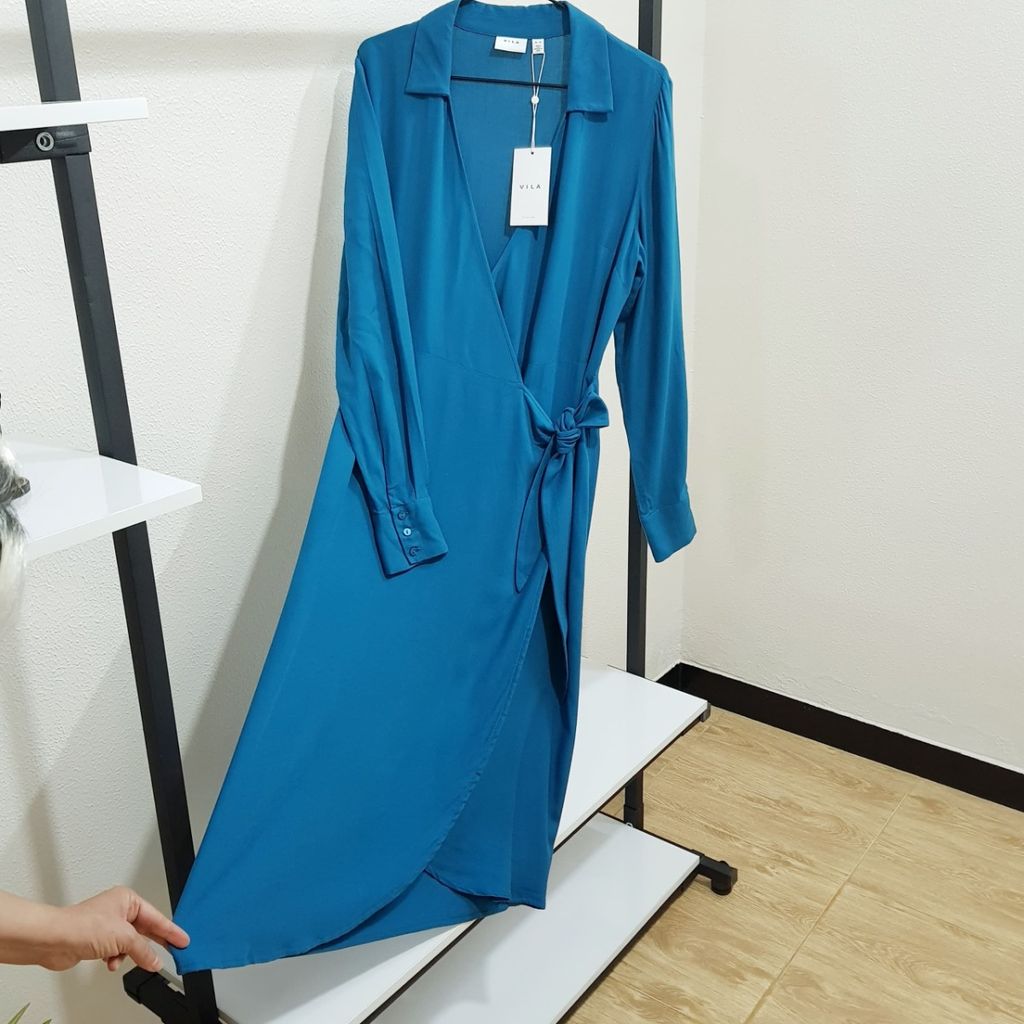 قیمت پیراهن زنانه کرپ Vila ویلا اورجینال مدل هفت چپ و راست Wrap Dress