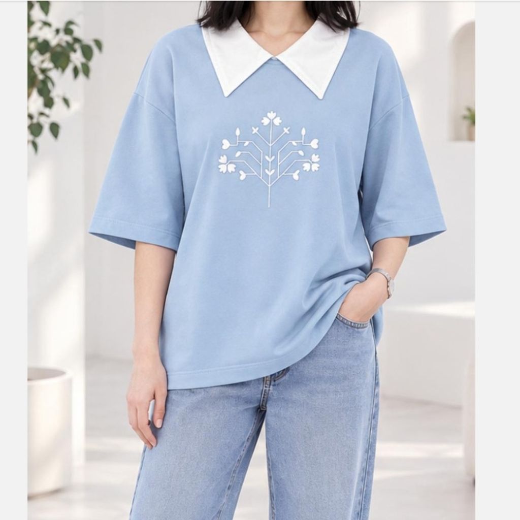 مشخصات تیشرت باکسی دورس پنبه شیک مناسب فصل تن خور زیبا