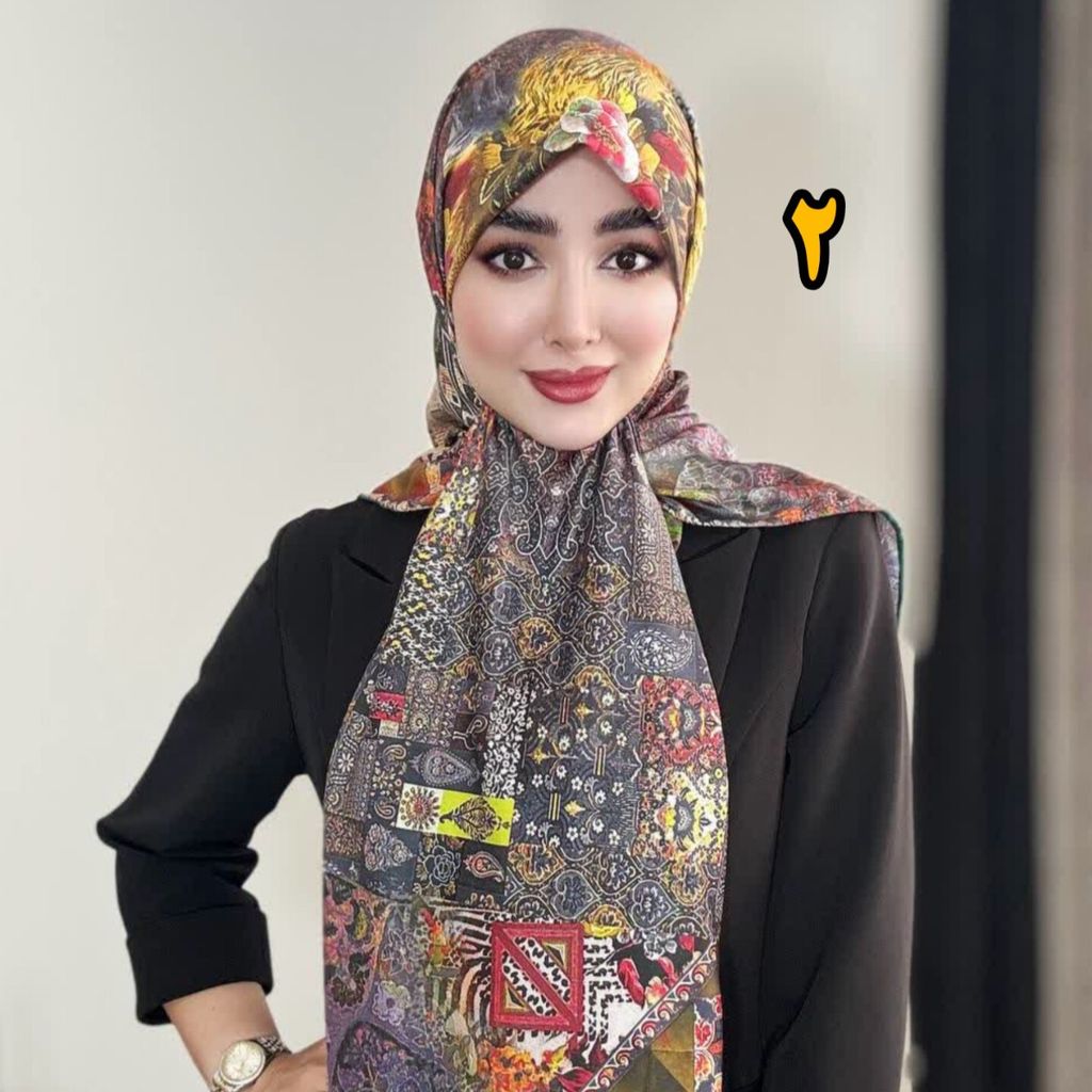 خرید آنلاین روسری مجلسی ابریشم قواره متوسط